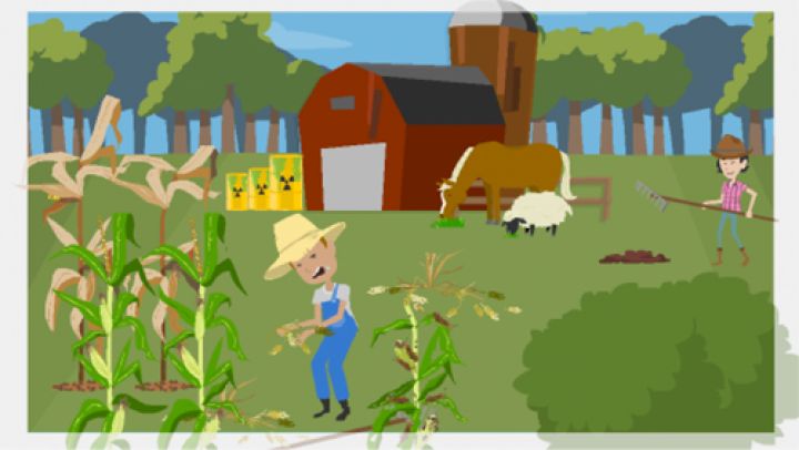 Der Bauer weiss nicht, wieviel Uran sich auf seinem Acker anreichert. (Bild: GoAnimate)
