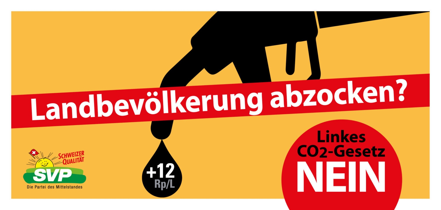 Abstimmungsplakat der SVP zum CO2-Gesetz
